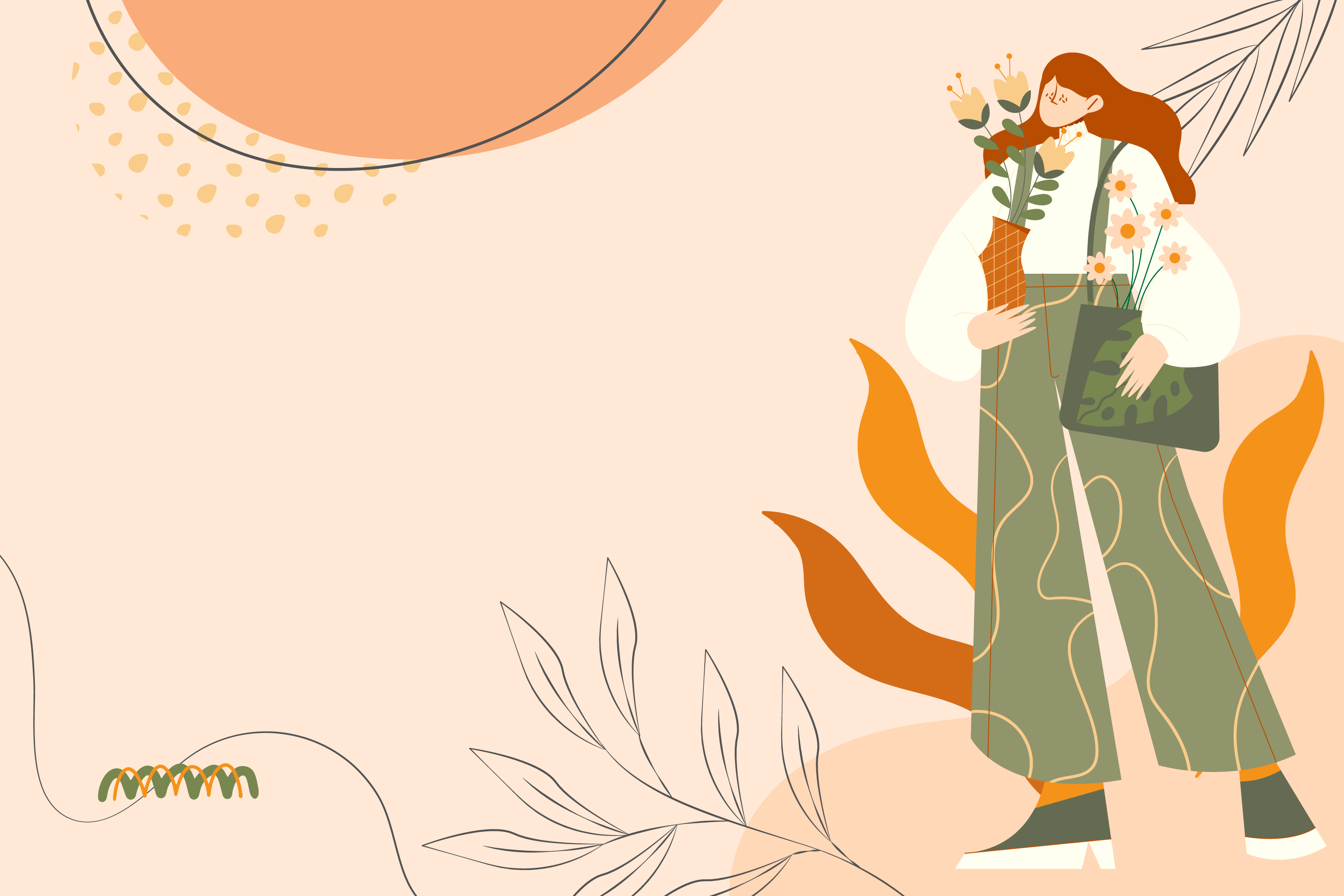 girl chasing approval vectore image